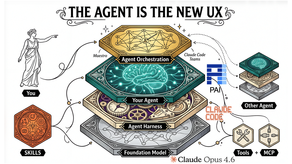 Agentic AI architecture with orchestration, harnesses, and foundation models